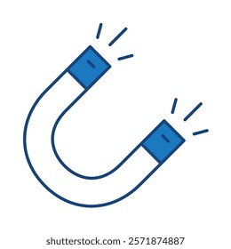 Magnet Blue Icon. Digital Marketing Icon Editable Stroke Vector Illustration
