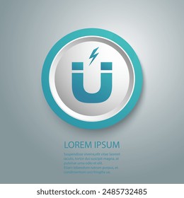 Magnet blue icon. Vector illustration