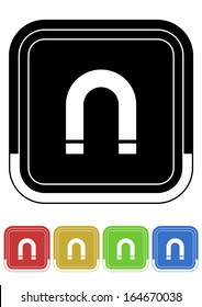Magnet button retro colors square