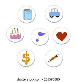 magnet for calendar icon set doodle vector