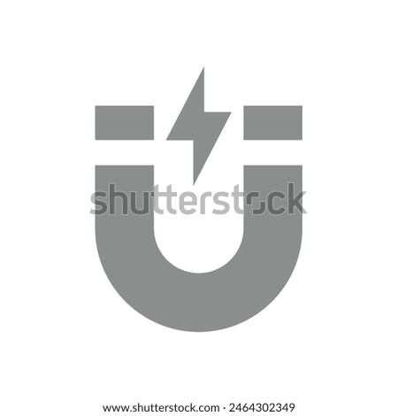 Magnet and charge vector icon. Simple glyph symbol.