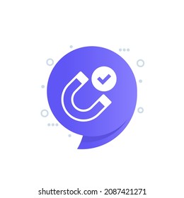 magnet and checkmark vector icon
