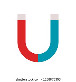 magnet, color flat icon on white background, vector illustration