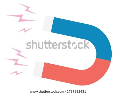 Magnet color icon. Attraction force. Physics power