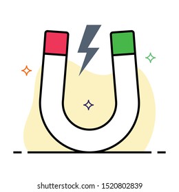 magnet colour line vector icon