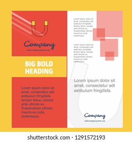 Magnet Company Brochure Title Page Design. Company profile, annual report, presentations, leaflet Vector Background