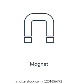 Magnet concept line icon. Linear Magnet concept outline symbol design. This simple element illustration can be used for web and mobile UI/UX.
