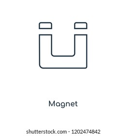 Magnet concept line icon. Linear Magnet concept outline symbol design. This simple element illustration can be used for web and mobile UI/UX.