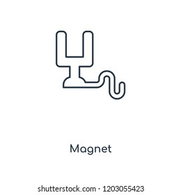 Magnet concept line icon. Linear Magnet concept outline symbol design. This simple element illustration can be used for web and mobile UI/UX.
