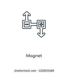 Magnet concept line icon. Linear Magnet concept outline symbol design. This simple element illustration can be used for web and mobile UI/UX.