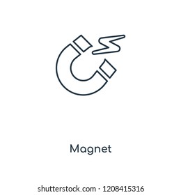 Magnet concept line icon. Linear Magnet concept outline symbol design. This simple element illustration can be used for web and mobile UI/UX.