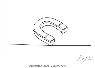  magnet continuous line vector illustration