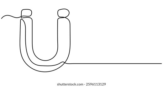 magnet continuous line vector one continuous line drawing of magnet.one line drawing of magnet icon. single line vector illustration. isolated white background illustration, human person holding.