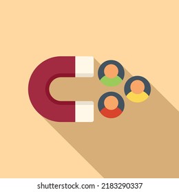 Magnet database icon flat vector. Software platform. Client access