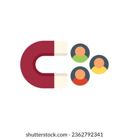 Magnet database icon flat vector. Software platform. Client access isolated