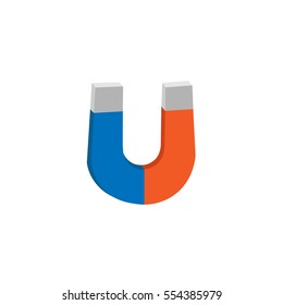 magnet is divided into two colored parts