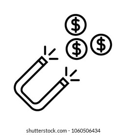 magnet dollar icon vector