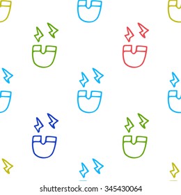 Magnet doodle drawing seamless pattern background