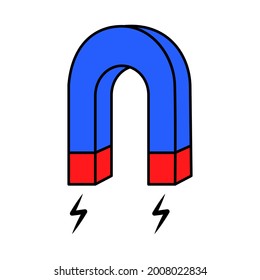 Magnet. Doodle style icon. Vector illustration for poster, banner, background, card, invitation, presentation design.