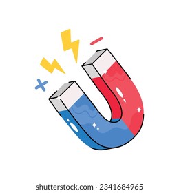 Magnet doodle vector filled outline Sticker. EPS 10 file