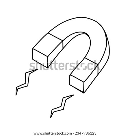 Magnet. Doodle vector sketch isolated on white background.