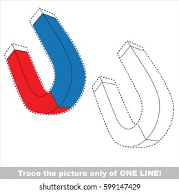 Magnet. Dot to dot educational game for kids.