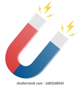 magnet element with yellow lightning