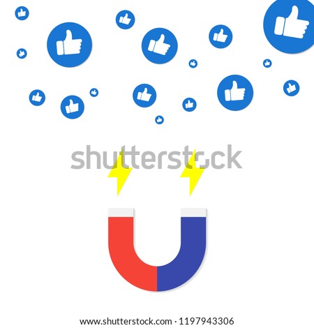 Magnet engaging likes. Facebook 