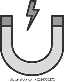 Magnet Filled Grey Vector Icon Design