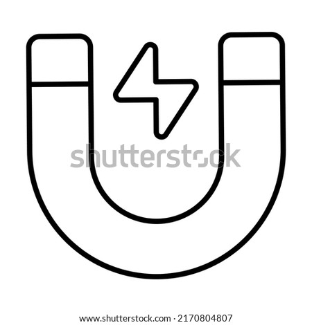 magnet Finance Related Vector Line Icon. Editable Stroke Pixel Perfect.