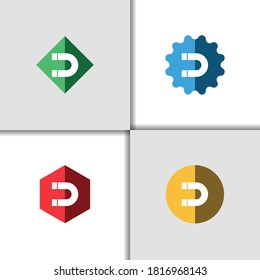 magnet flat color icon set template