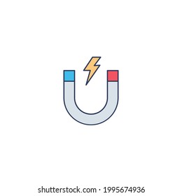 magnet Flat Icon Isolated On White Background 