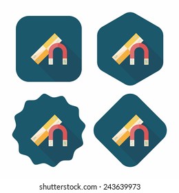 Magnet flat icon with long shadow,eps10