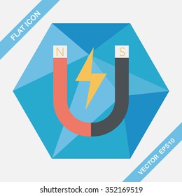 Magnet flat icon with long shadow,eps10