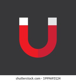 icono plano imán sobre fondo gris