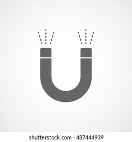 Magnet Flat Icon On White Background