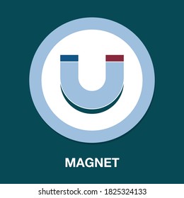 magnet flat icon - simple, vector, icon for website design, mobile app, ui. Vector Illustration