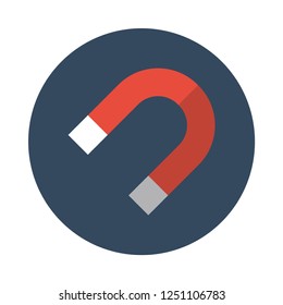 Magnet flat icon. You can be used magnet icon for several purposes like: websites, UI, UX, print templates, presentation templates, promotional materials, info-graphics, web and mobile phone apps.