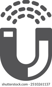 Magnet force black icon. Physics power symbol