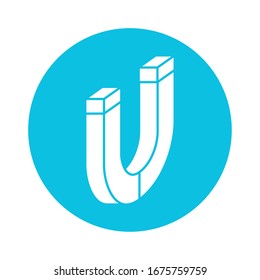 Magnet-Kraft-Block-Stil Symbol Vektorillustration-Design