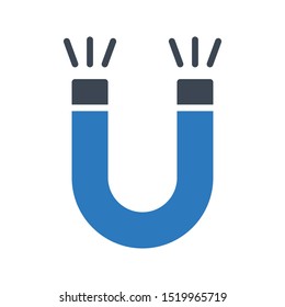magnet glyph colour line vector icon