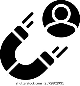 magnet glyph icon illustration vector