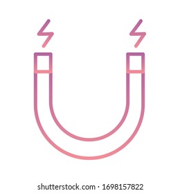 Magnet gradient style icon design, Science chemistry laboratory research technology biology equipment and test theme Vector illustration