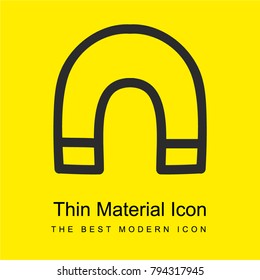 Magnet hand drawn tool outline bright yellow material minimal icon or logo design
