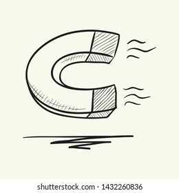 Magnet. Hand drawn vector illustration.