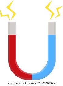 Magnet horse shoe, illustration, vector on a white background.