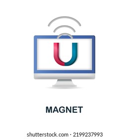 Magnet icon. 3d illustration from blogger collection. Creative Magnet 3d icon for web design, templates, infographics and more