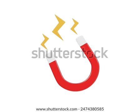  Magnet icon 3d render illustration