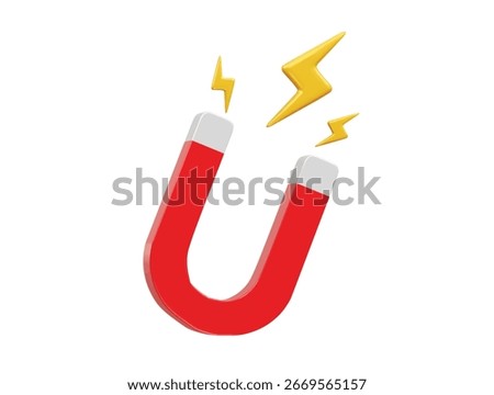  Magnet icon 3d rendering illustration
