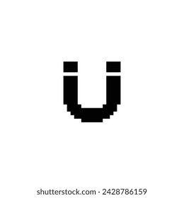 Magnet icon 8 bit, pixel art  magnetic  icon  for game  logo.